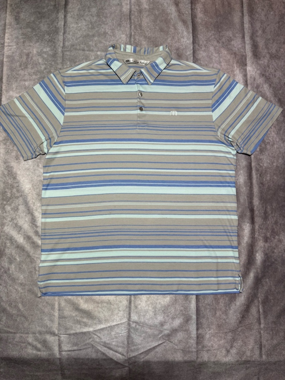 Travis Matthew Golf Polo Shirt in Light Blue and Gray
